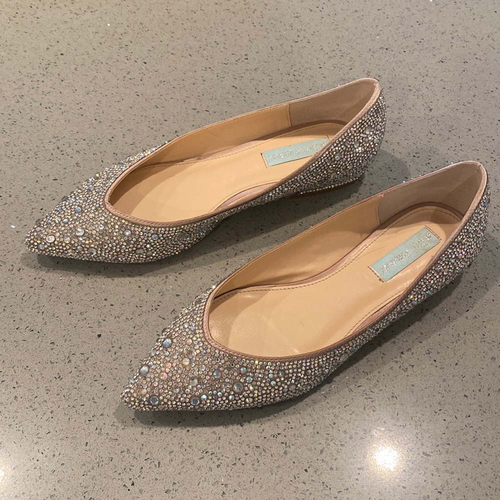 Betsey Johnson Bridal Flats- size 8